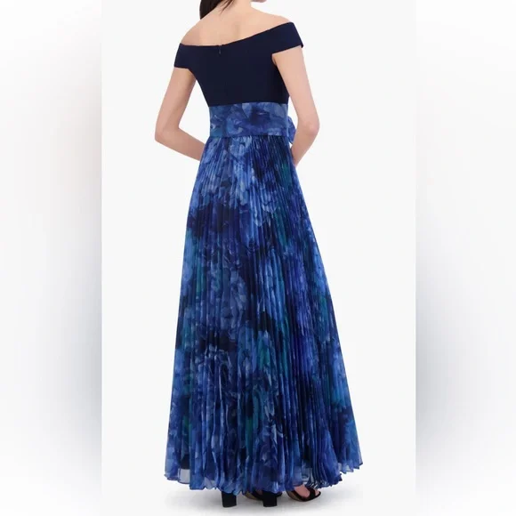 Eliza J Strapless Navy and Blue Dress
